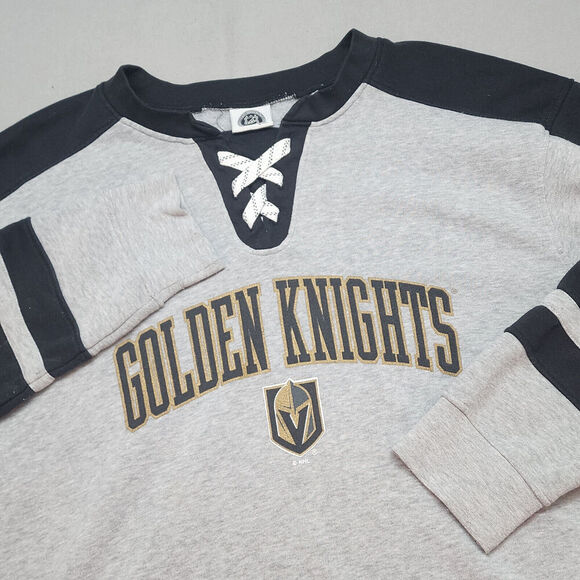 NHL‎ Las Vegas Golden Knights Mens Lace Up Long Sleeve Shirt Large 42/44 Gray - Picture 1 of 6